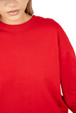 MAGLIA TATE ROSSA OVERSIZE CON MANICHE AMPIE JUST WEST TAGLIA UNICA