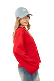 MAGLIA TATE ROSSA OVERSIZE CON MANICHE AMPIE JUST WEST TAGLIA UNICA