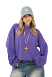 MAGLIA TATE VIOLA OVERSIZE CON MANICHE AMPIE JUST WEST TAGLIA UNICA