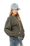 MAGLIA TATE VERDE MILITARE OVERSIZE CON MANICHE AMPIE JUST WEST TAGLIA UNICA