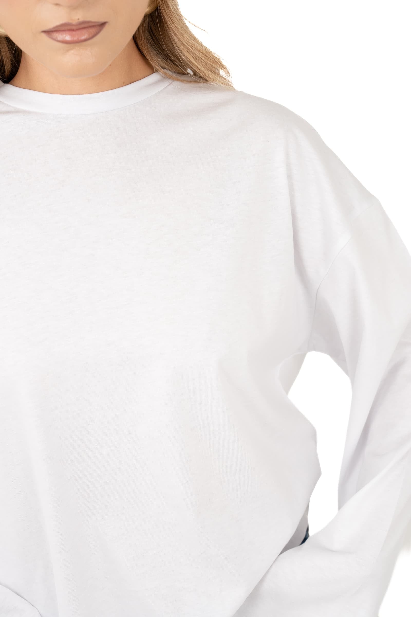 MAGLIA TATE BIANCA OVERSIZE CON MANICHE AMPIE JUST WEST TAGLIA UNICA