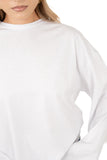 MAGLIA TATE BIANCA OVERSIZE CON MANICHE AMPIE JUST WEST TAGLIA UNICA