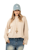 MAGLIA TATE PANNA OVERSIZE CON MANICHE AMPIE JUST WEST TAGLIA UNICA