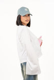 MAGLIA CHARLI MANICA LUNGA BIANCA BASIC TAGLIA UNICA CON SPALLINE