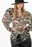 CAMICIA ZEBRATA SEMITRASPARENTE CON SPALLINA LUMINA