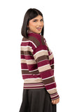 MAGLIONE NEW YORK BORGOGNA/TORTORA A RIGHE TAGLIA UNICA