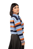 MAGLIONE NEW YORK ARANCIO/CELESTE A RIGHE TAGLIA UNICA
