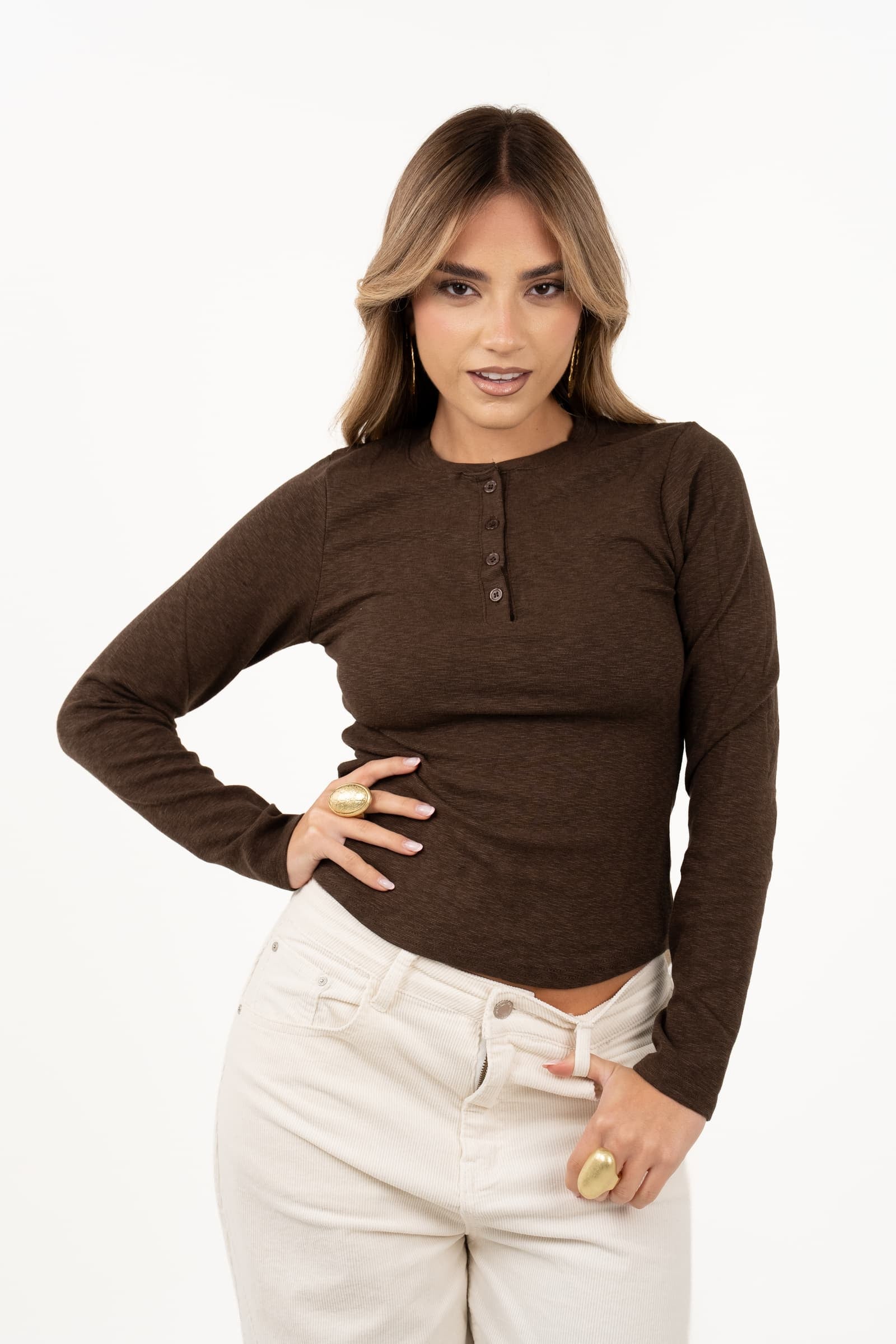 MAGLIA BRENDA SERAFINO MARRONE TAGLIA UNICA
