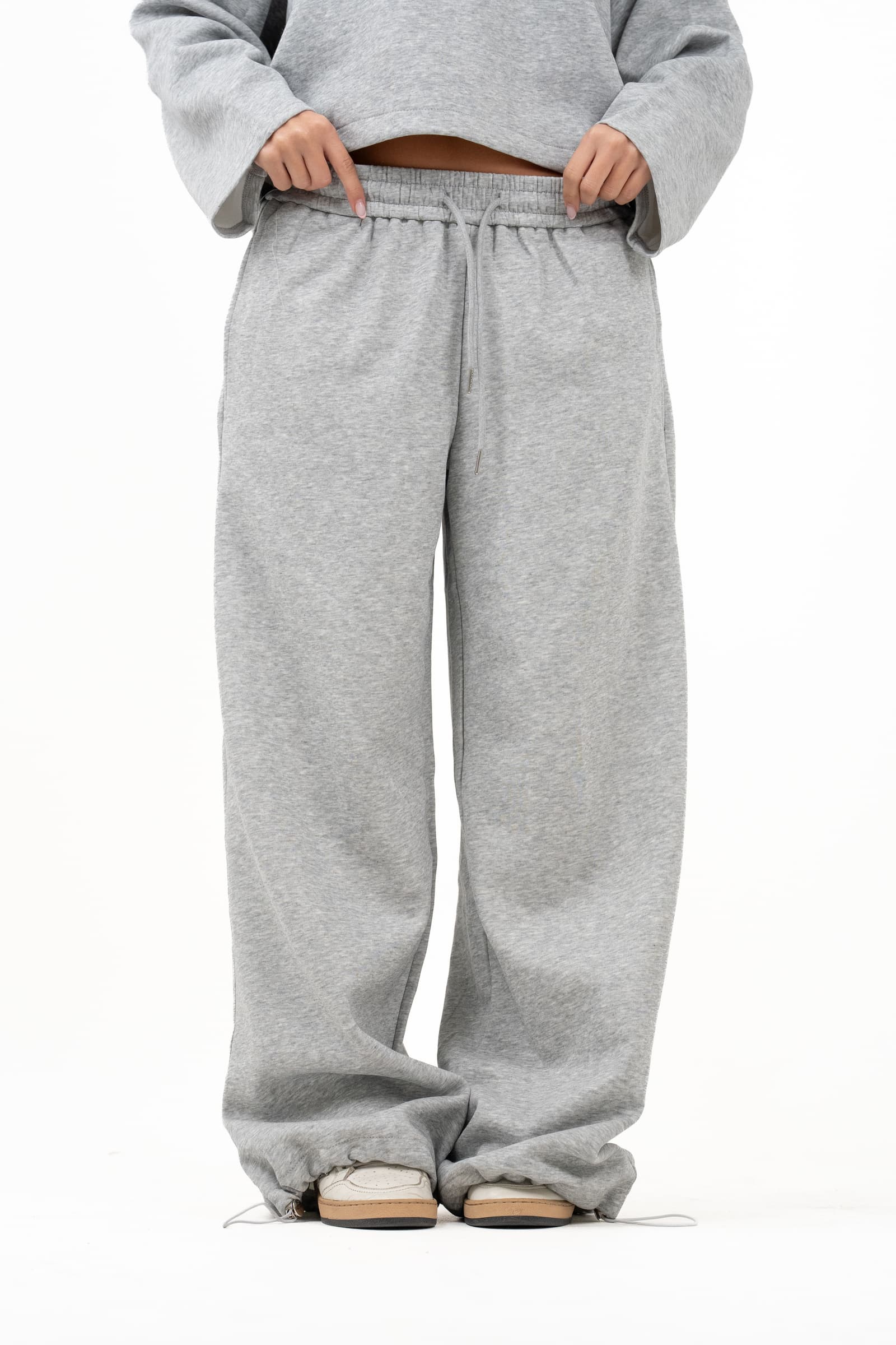 TUTA HAZEL GRIGIO MELANGE FELPA E PANTALONI