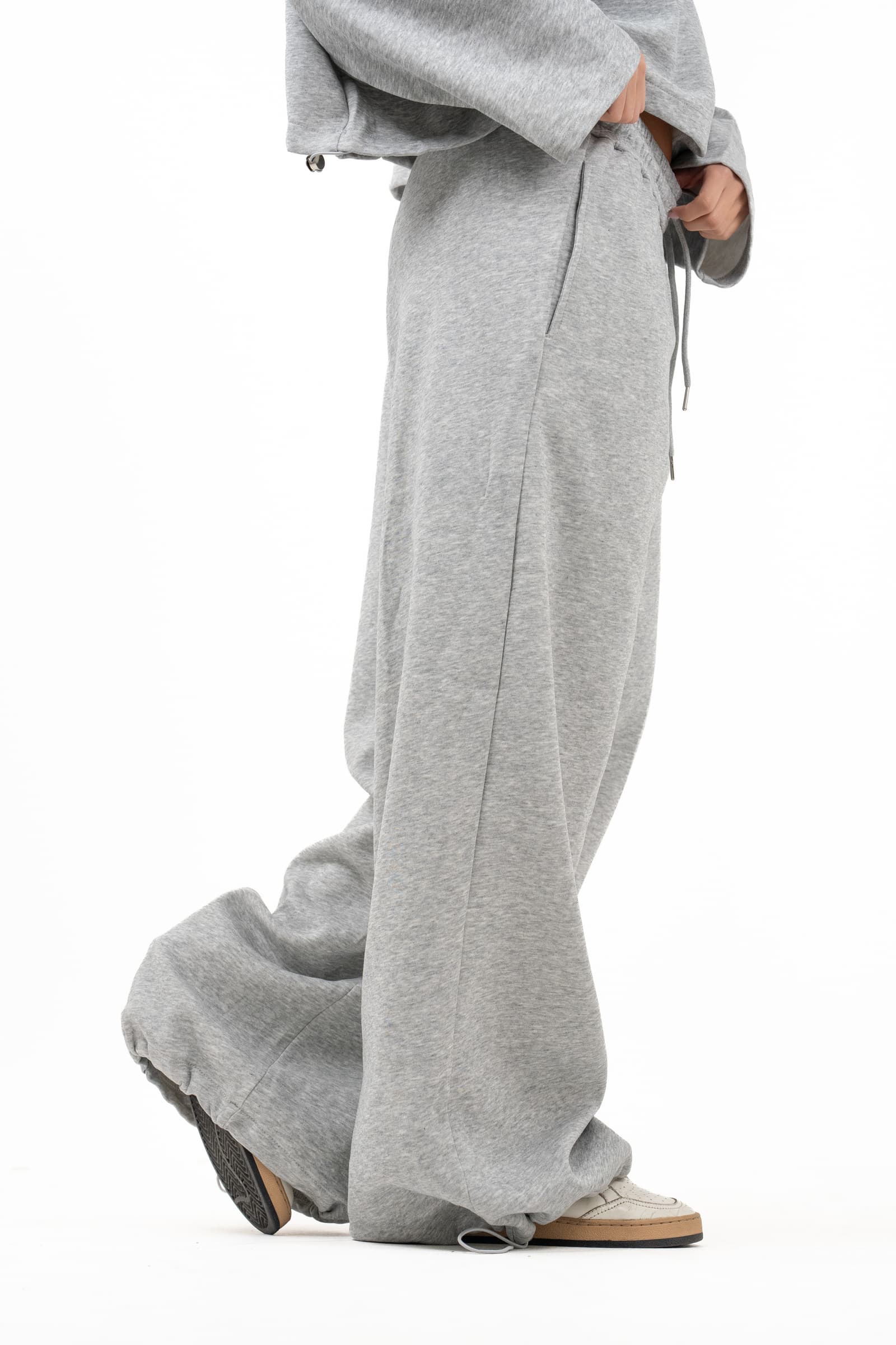 TUTA HAZEL GRIGIO MELANGE FELPA E PANTALONI