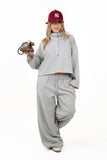 TUTA HAZEL GRIGIO MELANGE FELPA E PANTALONI