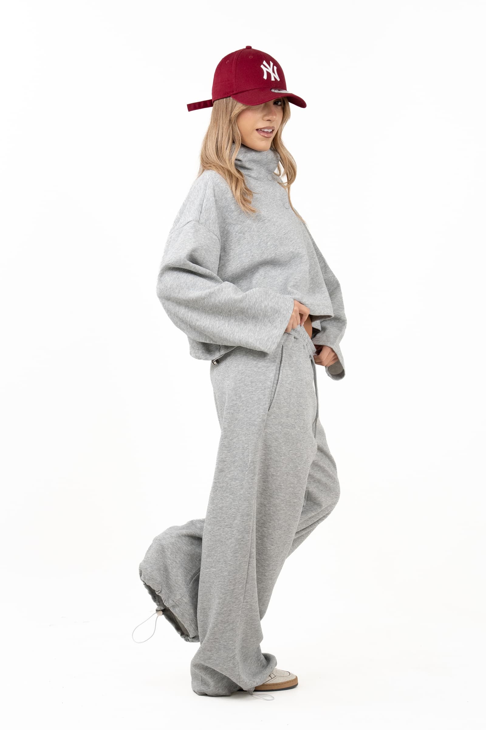 TUTA HAZEL GRIGIO MELANGE FELPA E PANTALONI
