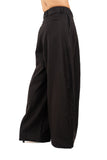 PANTALONI CECILIA NERO BALLON GAMBA LARGA