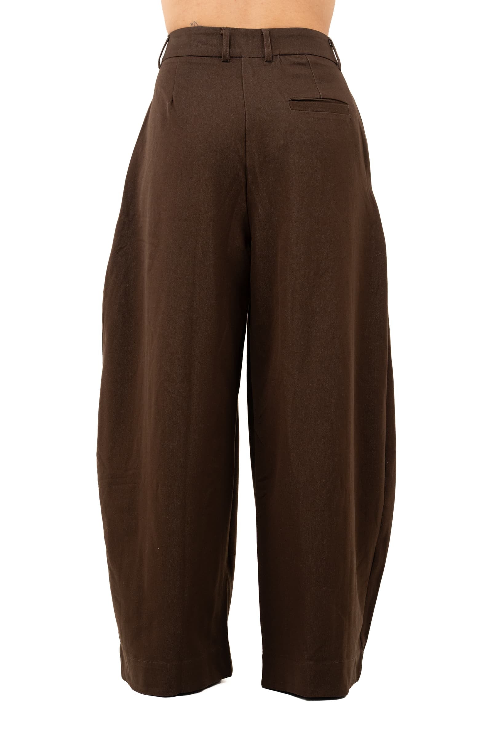 PANTALONI CECILIA COFFEE BALLON GAMBA LARGA