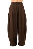 PANTALONI CECILIA COFFEE BALLON GAMBA LARGA