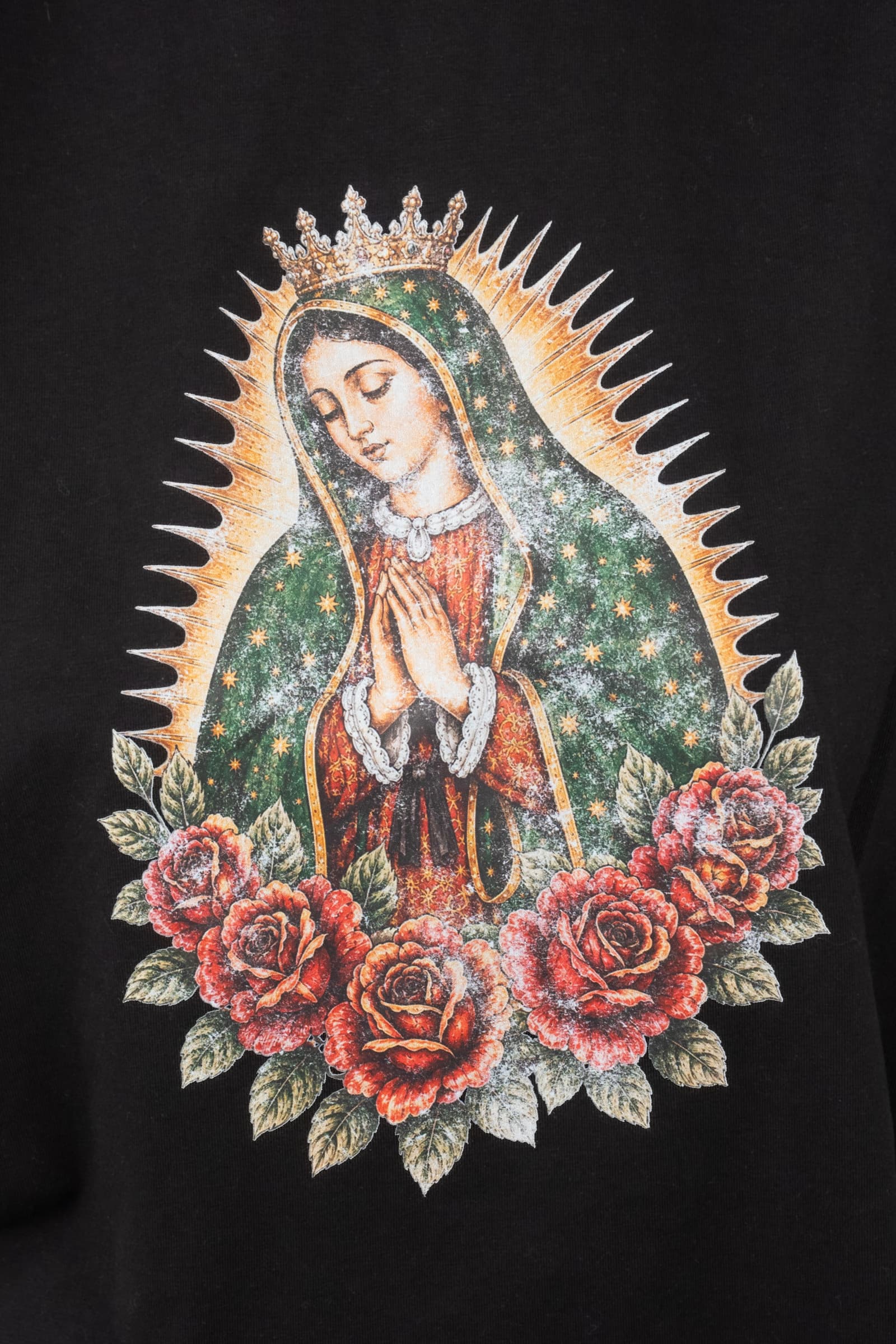 T-SHIRT MADONNA CROPPED NERA JUSTWEST TAGLIA UNICA