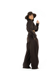 Coordinato Elegante 2 Pezzi con Top Crop e Pantalone Palazzo