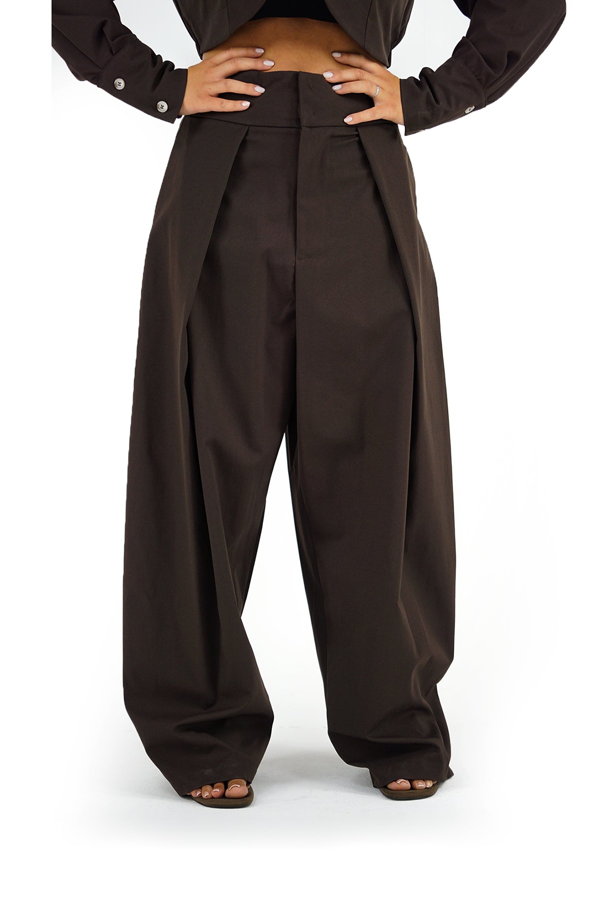 Coordinato Elegante 2 Pezzi con Top Crop e Pantalone Palazzo