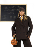 Giacca doppiopetto lumina elegante sartoriale in viscosa stretch marrone