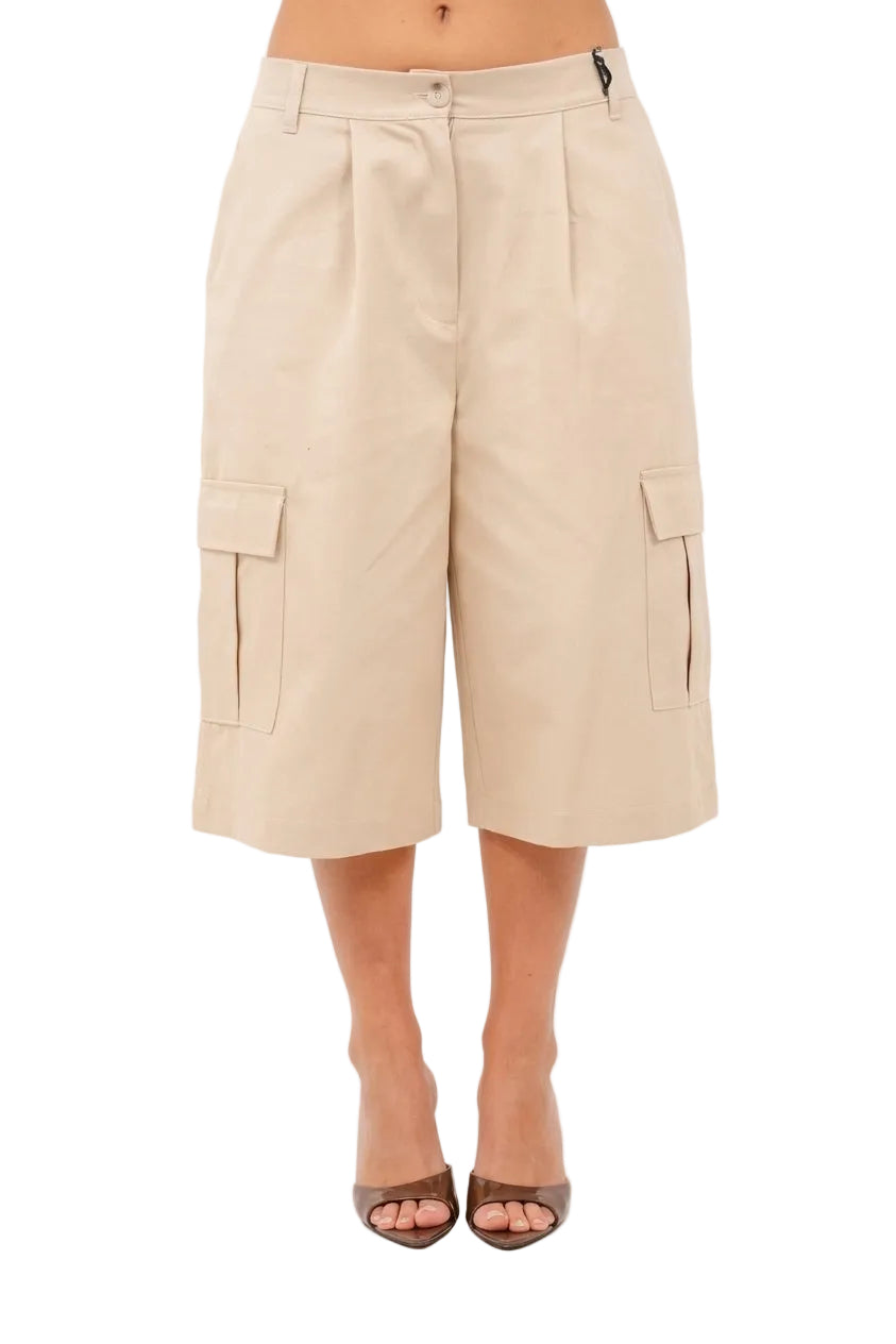 BERMUDA MIRAGE CARGO BEIGE CON TASCHE JUSTWEST TAGLIA UNICA