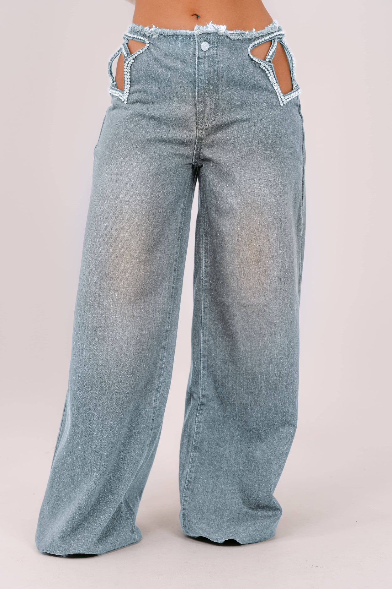 JEANS RHIANNA PALAZZO BLUE CLARE CON STELLA IN STRASS