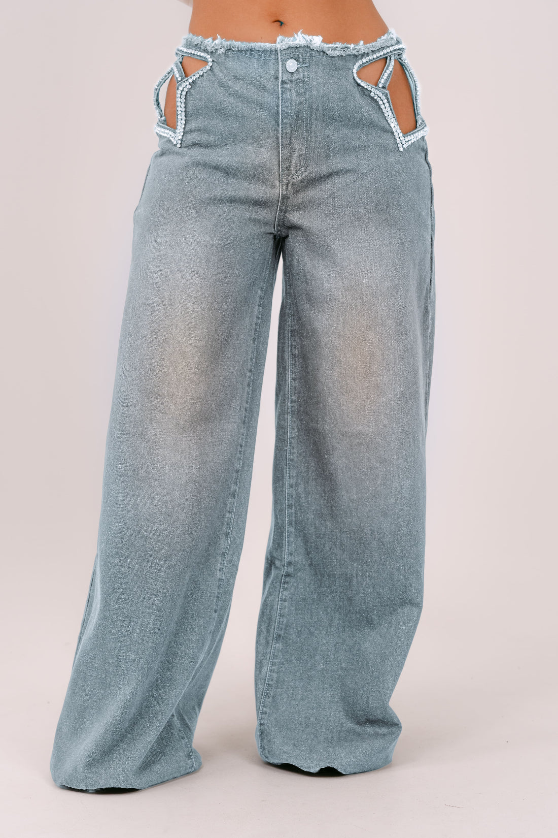 JEANS RHIANNA PALAZZO BLUE CLARE CON STELLA IN STRASS