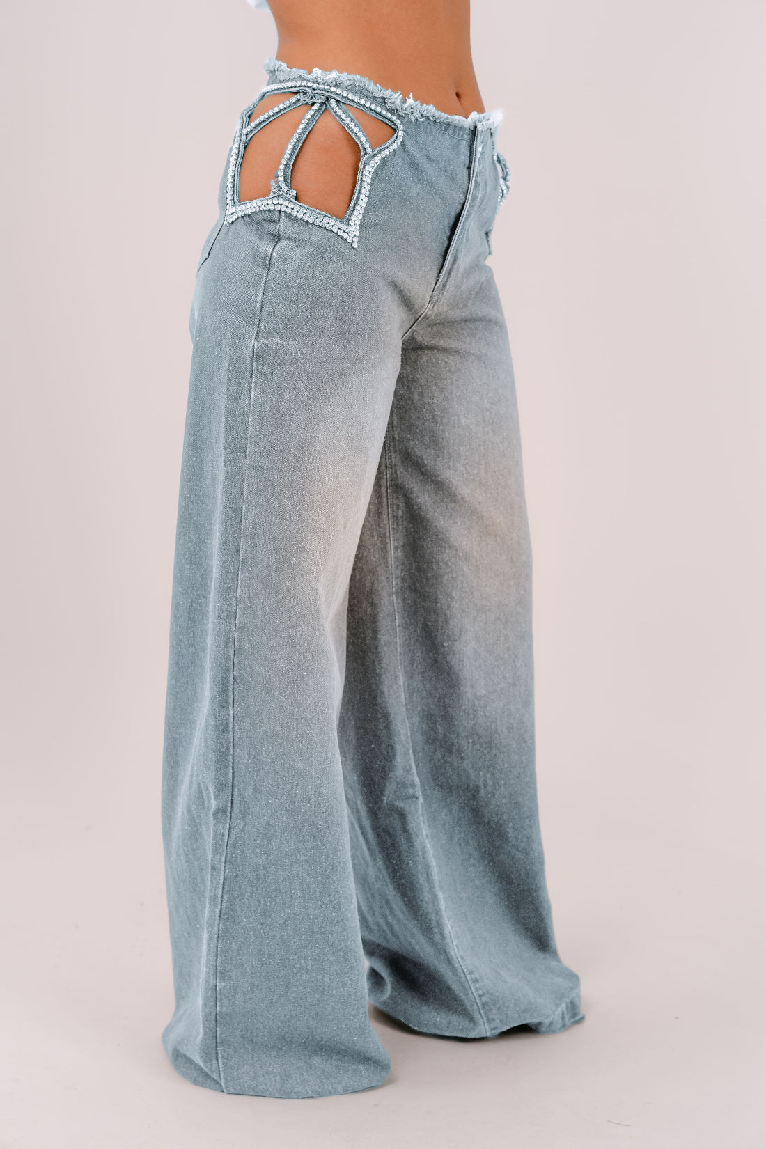 JEANS RHIANNA PALAZZO BLUE CLARE CON STELLA IN STRASS
