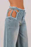 JEANS RHIANNA PALAZZO BLUE CLARE CON STELLA IN STRASS