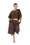 BERMUDA MIRAGE CARGO MARRONE CON TASCHE JUSTWEST TAGLIA UNICA