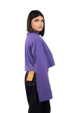 T-SHIRT XENA VIOLA CROPPED  COLLO ALTO JUSTWEST TAGLIA UNICA