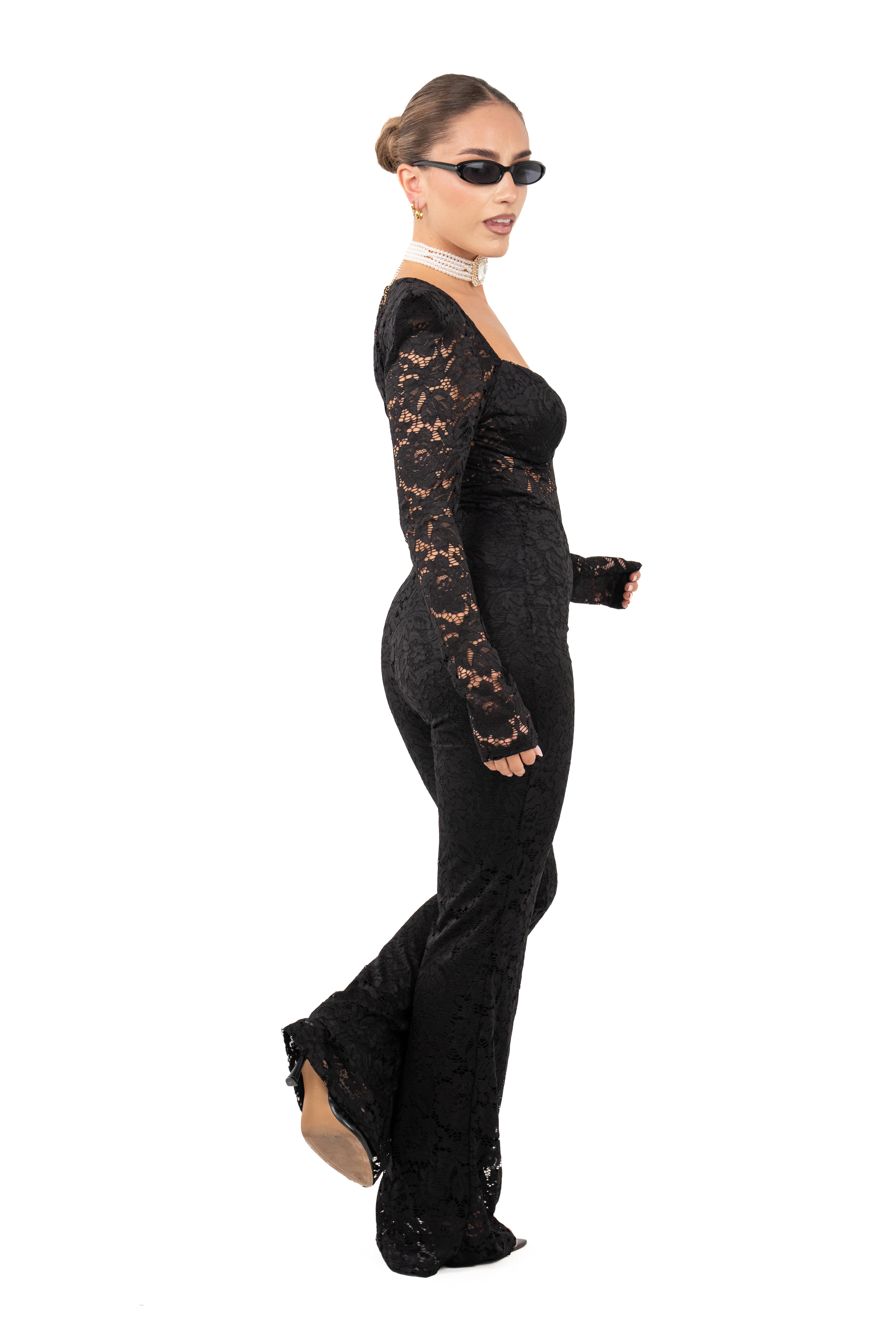 TUTONE ADRIA NERO IN PIZZO CON SPALLINE TAGLIA UNICA