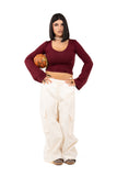 MAGLIA QUINN BORDEAUX SCOLLO A V JUSTWEST TAGLIA UNICA