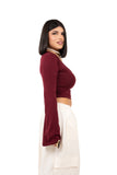 MAGLIA QUINN BORDEAUX SCOLLO A V JUSTWEST TAGLIA UNICA