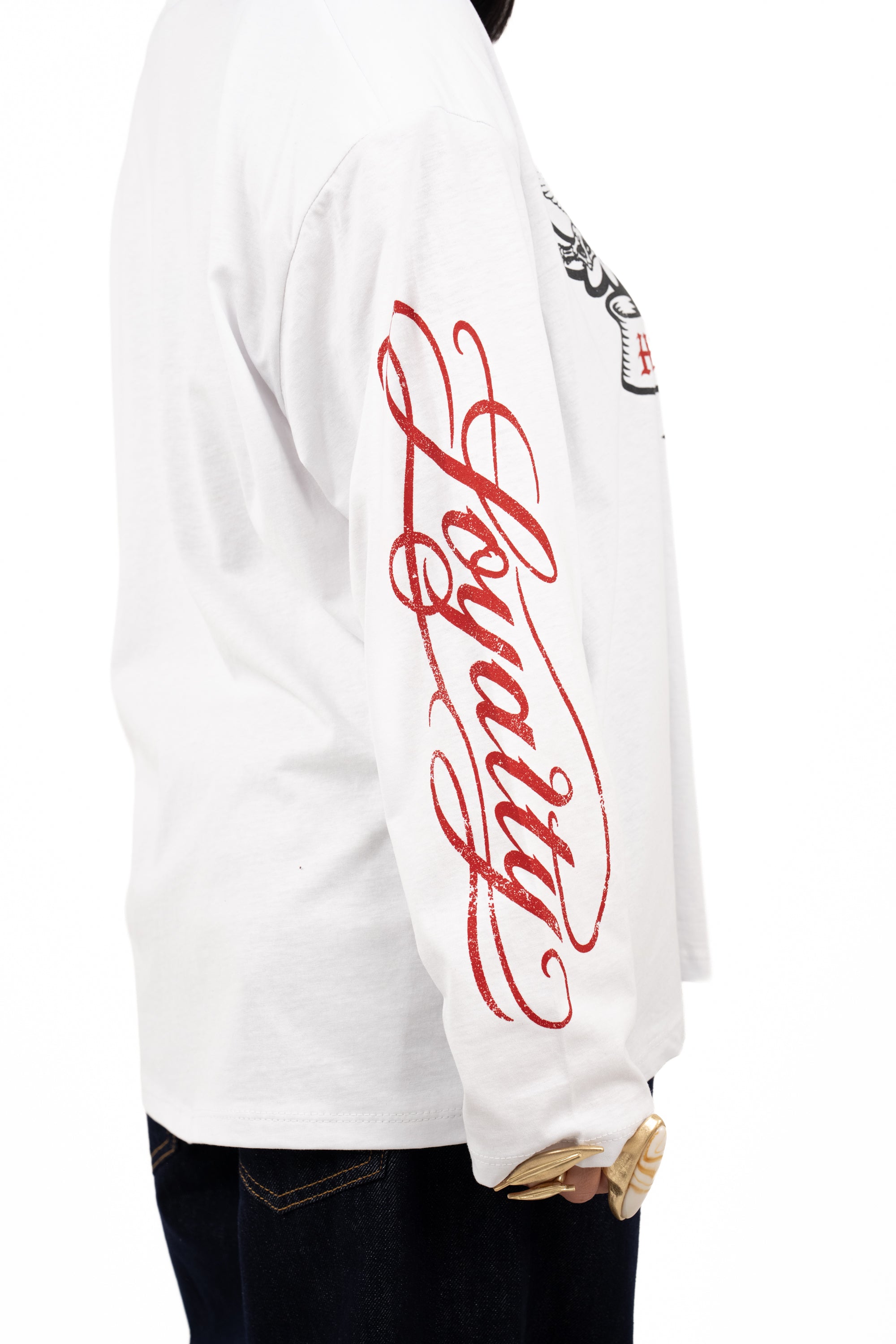 T-SHIRT CUORE OVER SIZE BIANCA TAGLIA UNICA