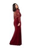 ABITO LUNGO EDERA BORDEAUX PAILLETTES TAGLIA UNICA