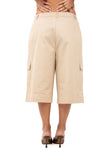 BERMUDA MIRAGE CARGO BEIGE CON TASCHE JUSTWEST TAGLIA UNICA