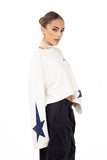 FELPA STELLA CROPPED BIANCA JUSTWEST TAGLIA UNICA
