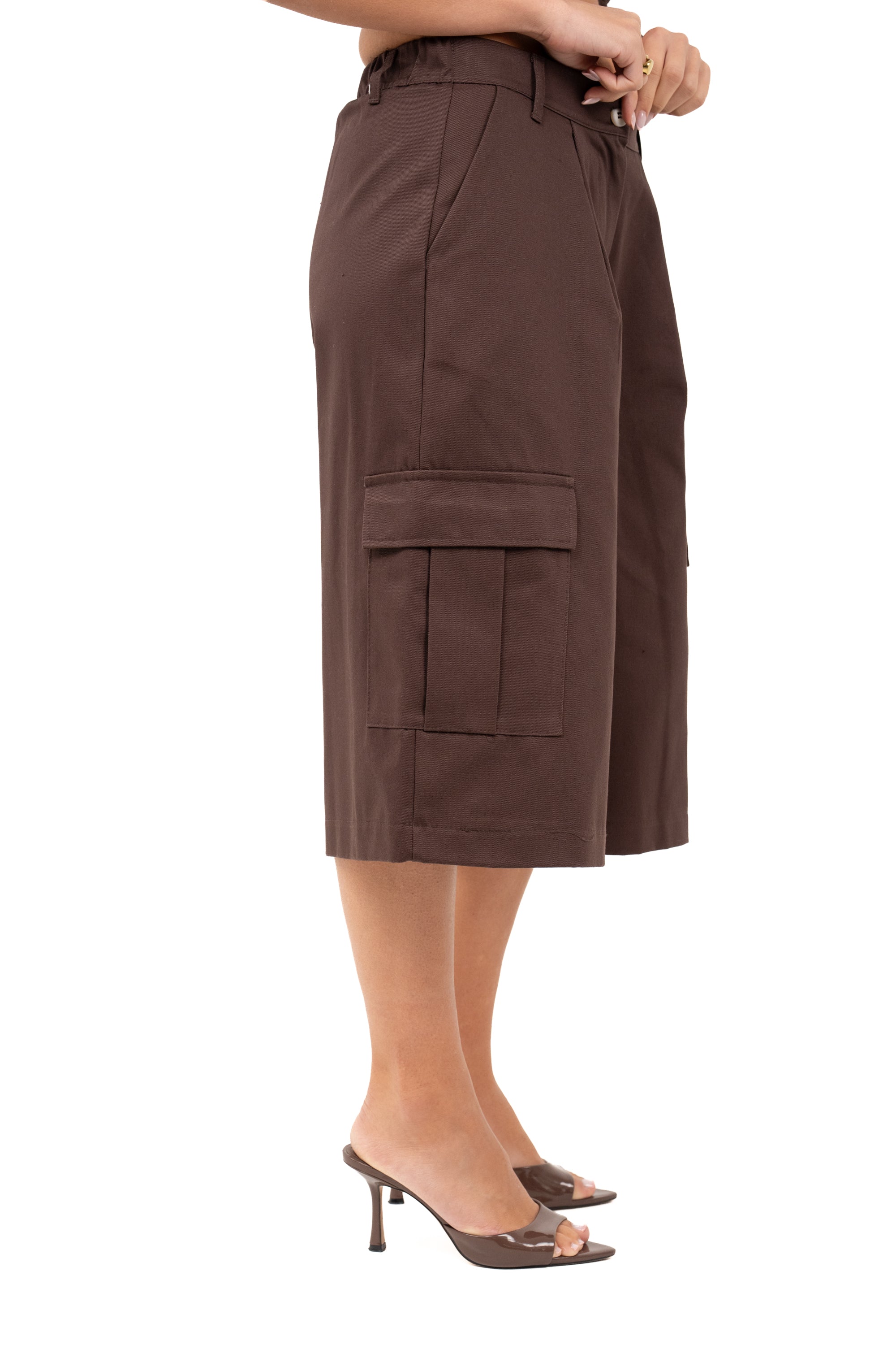 BERMUDA MIRAGE CARGO MARRONE CON TASCHE JUSTWEST TAGLIA UNICA