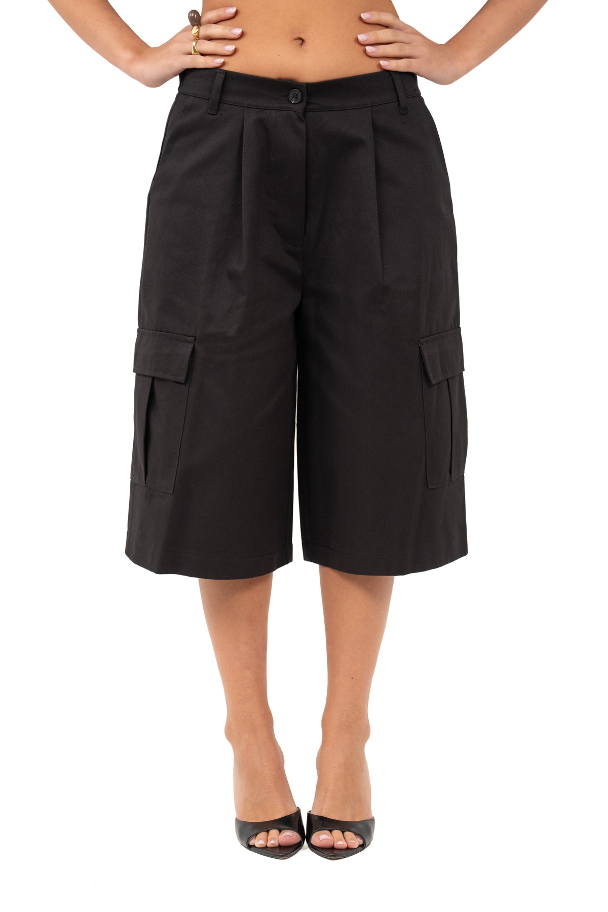 BERMUDA MIRAGE CARGO NERA CON TASCHE JUSTWEST TAGLIA UNICA