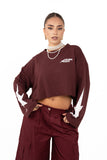 FELPA STELLA CROPPED BORDEAUX JUSTWEST TAGLIA UNICA