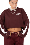 FELPA STELLA CROPPED BORDEAUX JUSTWEST TAGLIA UNICA