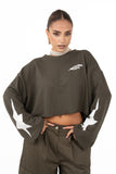 FELPA STELLA CROPPED VERDE JUSTWEST TAGLIA UNICA