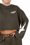 FELPA STELLA CROPPED VERDE JUSTWEST TAGLIA UNICA