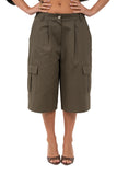 BERMUDA MIRAGE CARGO VERDE MILITARE CON TASCHE JUSTWEST TAGLIA UNICA