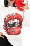 FELPA LIPS BIANCA TAGLIA UNICA