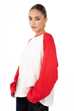 MAGLIA BICOLOR BIANCO E ROSSO LUMINA TAGLIA UNICA