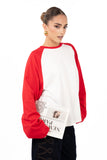 MAGLIA BICOLOR BIANCO E ROSSO LUMINA TAGLIA UNICA