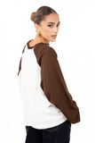 MAGLIA BICOLOR BIANCO E MARRONE LUMINA TAGLIA UNICA