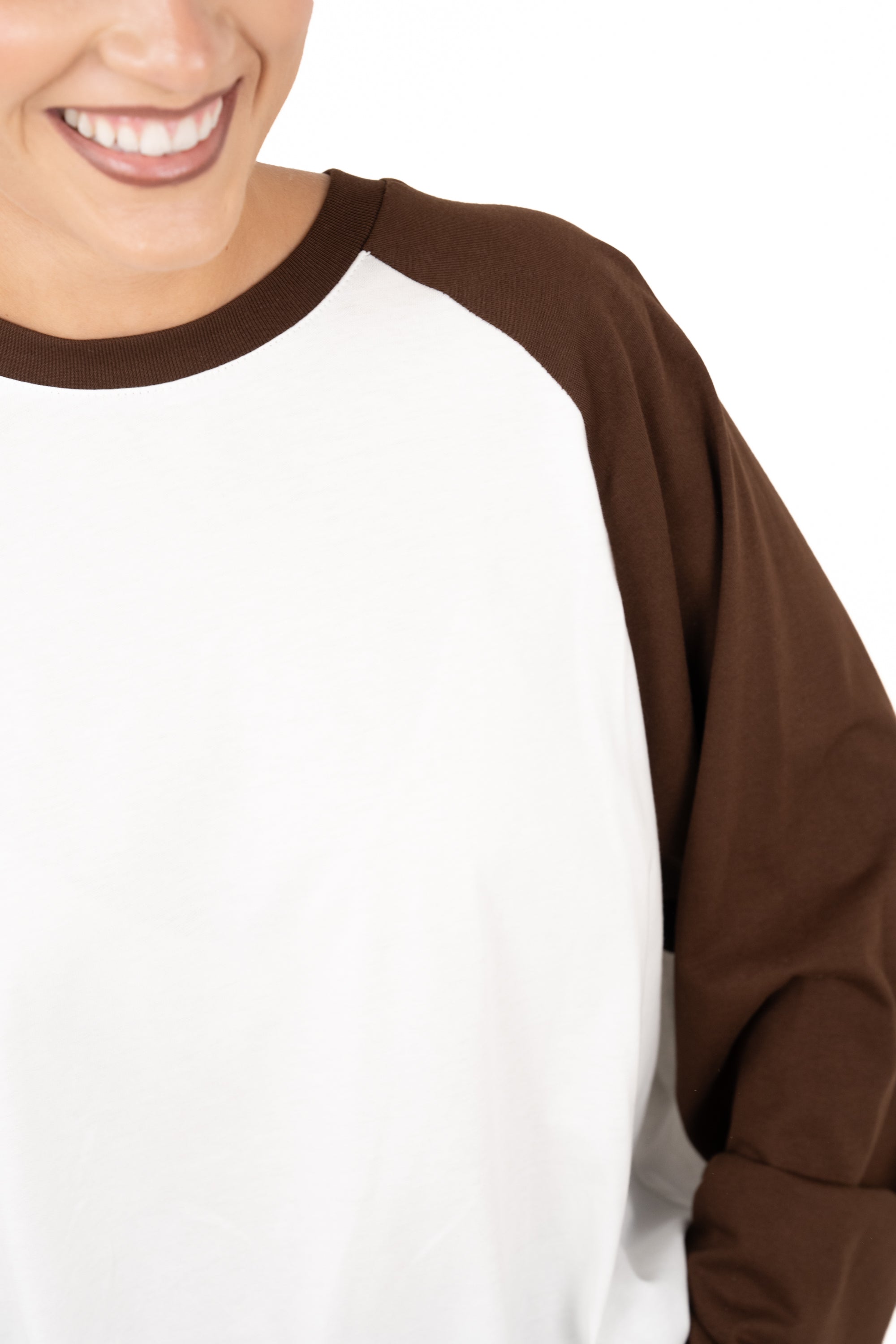 MAGLIA BICOLOR BIANCO E MARRONE LUMINA TAGLIA UNICA