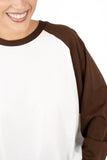 MAGLIA BICOLOR BIANCO E MARRONE LUMINA TAGLIA UNICA